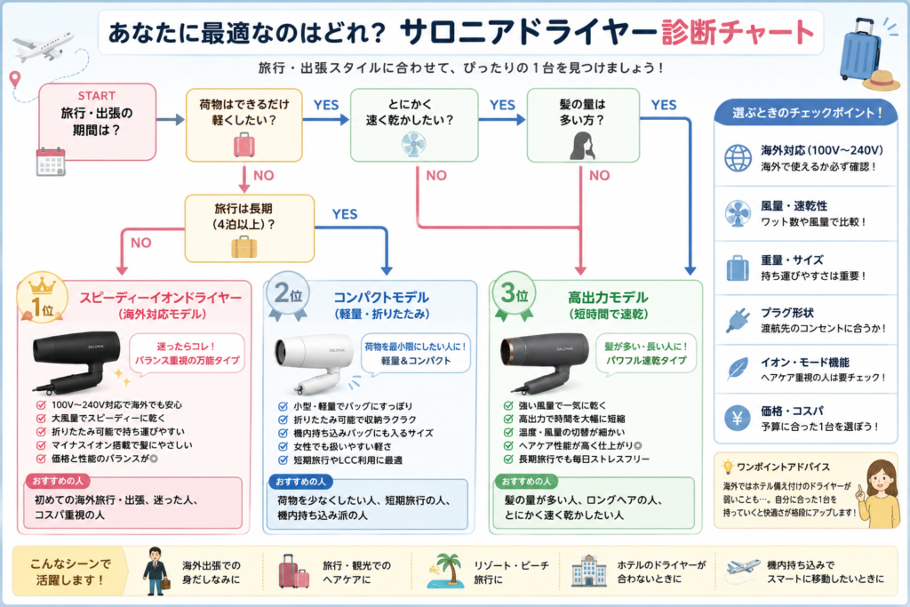 旅行スタイル別おすすめ診断チャート