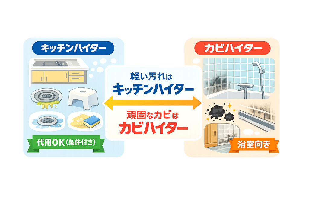 キッチンハイターとカビハイターの結論比較