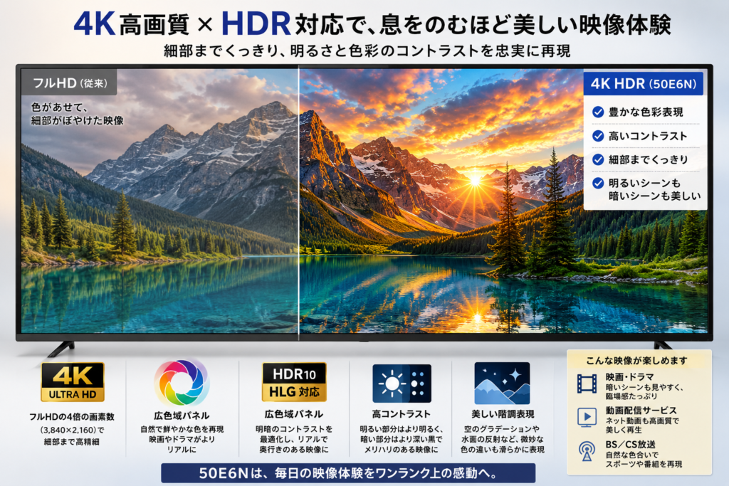 4K高画質・HDR性能イメージ