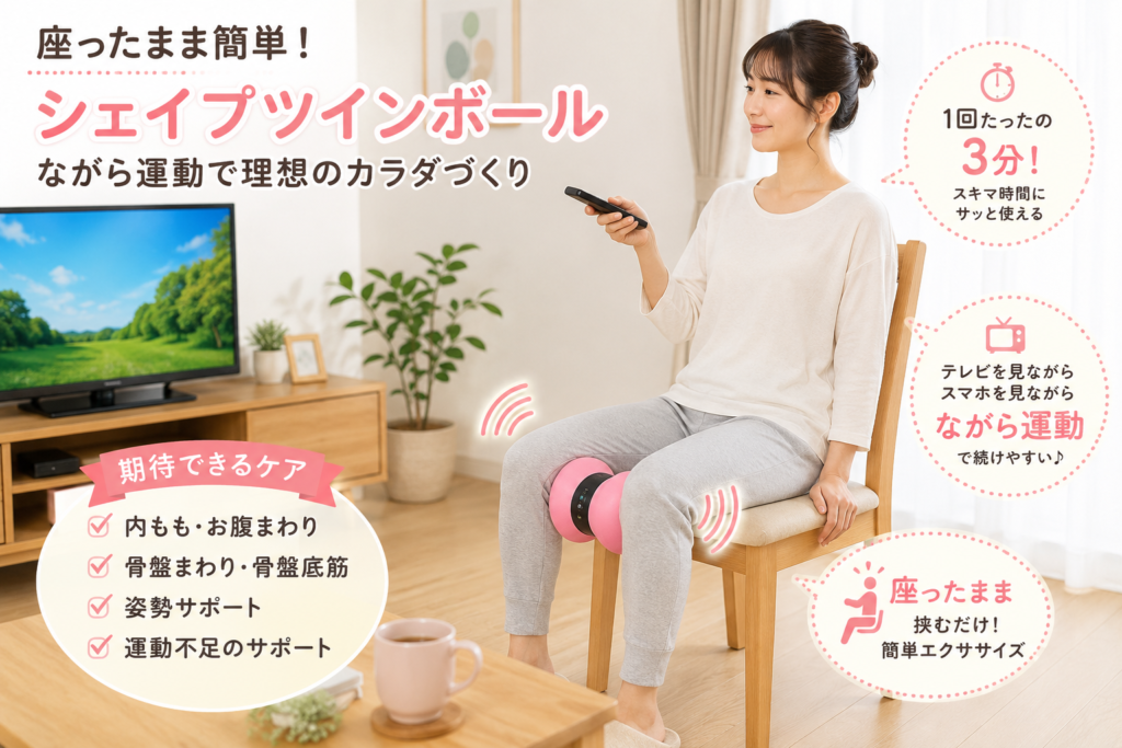 座ったまま使えるシェイプツインボール利用シーン