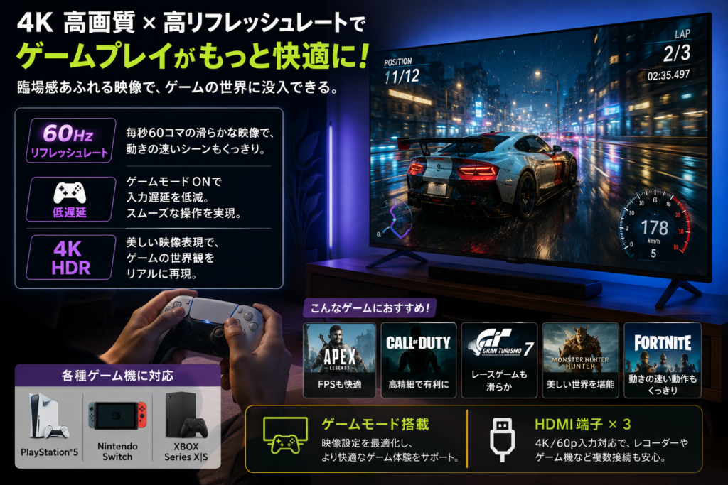 ゲーム用途・PS5接続イメージを挿入