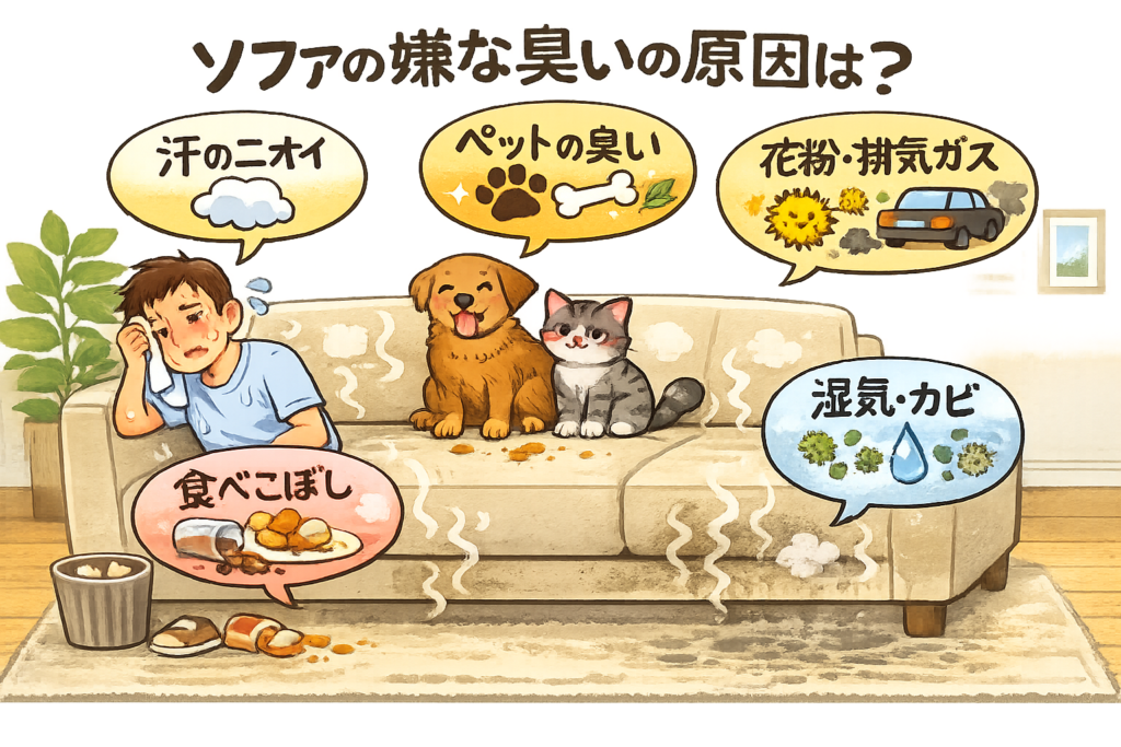 ソファの臭いの原因探し