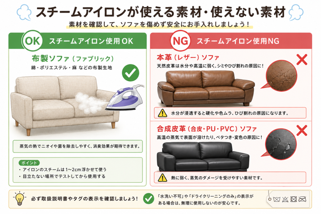 スチームアイロン使用可否ガイド
